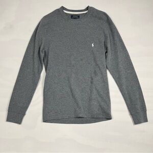 Polo Ralph Lauren Waffle-Knit Long Sleeve Thermal Pajama Shirt Gray Men’s M